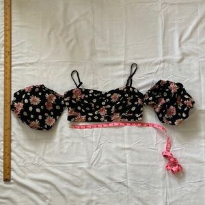 Kimchi Blue puff sleeve crop bralette top